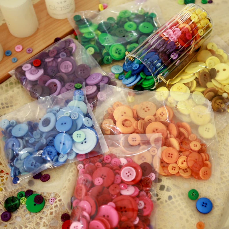 Greentime 1400-1500pcs Resin Buttons Sewing Button Assorted Sizes for Christmas Party Decorations Sewing DIY Manual Button Painting DIY Handmade Ornament Buttons Easter Egg Fillers Decorative - Image 4